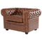 Beliani CHESTERFIELD - Chesterfield armchair - Brown - Faux leather