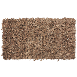 Beliani MUT - Shaggy rug - Beige - 80 x 150 cm - Leather