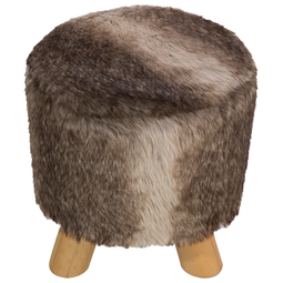 Beliani TOPEKA - Footstool - Brown/White - Polyester