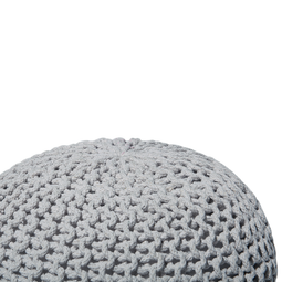 Beliani CONRAD - Pouf - Light gray - 50 cm - Cotton