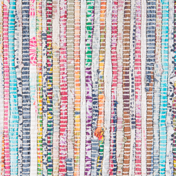 Beliani MERSIN - Short pile rug - Multicolor - 140 x 200 cm - Cotton