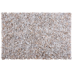 Beliani MUT - Shaggy rug - Light beige - 160 x 230 cm - Leather