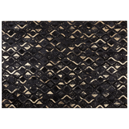 Beliani DEVELI - Short pile rug - Black - 160 x 230 cm - Cowhide leather