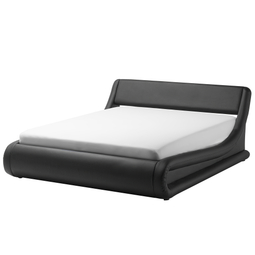 Beliani AVIGNON - Futon bed with storage space - Black - 180x200 cm - Faux leather