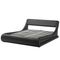 Beliani AVIGNON - Futon bed with storage space - Black - 180x200 cm - Faux leather