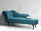 Beliani NIMES - Chaise longue - Green Blue - Left side - Velvet
