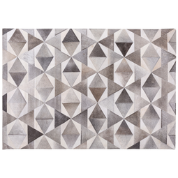 Beliani ALAKA - Short pile rug - Gray - 160 x 230 cm - Cowhide leather