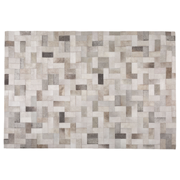 Beliani KORFEZ - Short pile rug - Gray - 140 x 200 cm - Leather