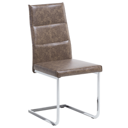 Beliani ROCKFORD - Dining room chair - Brown - Faux leather