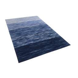 Beliani KAPAKLI - Short pile rug - Blue - 140 x 200 cm - Wool
