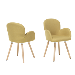 Beliani BROOKVILLE - Dining room chair - Yellow - Polyester