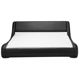 Beliani AVIGNON - Waterbed - Black - 180 x 200 cm - Faux leather