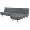 Beliani ALSTEN - Corner sofa bed - Dark gray - Left - 257 cm - Polyester