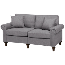 Beliani OTRA - Two-seater sofa - Light gray - Polyester