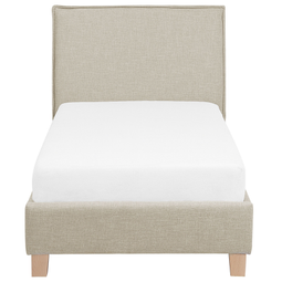 Beliani SENNEZ - Single bed - Beige - 90 x 200 cm - Polyester