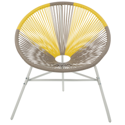 Beliani ACAPULCO - Garden chair - Beige/Yellow - PE rattan