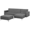 Beliani ABERDEEN - Corner sofa bed ottoman - Gray - Left - 267 cm - Polyester