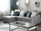 Beliani NESNA - Corner sofa bed - Gray - Right side - 228 cm - Polyester
