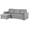Beliani NESNA - Corner sofa bed - Gray - Right side - 228 cm - Polyester