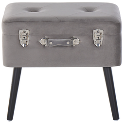 Beliani MALLARD - Footstool - Gray - Velvet