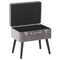 Beliani MALLARD - Footstool - Gray - Velvet