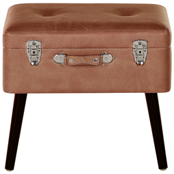 Beliani MALLARD - Footstool - Brown - Faux leather