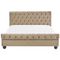 Beliani AVALLON - Double bed - Beige - 160 x 200 cm - Velvet