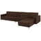 Beliani ABERDEEN - Corner sofa bed - Brown - Left side - 347 cm - Faux leather