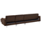 Beliani ABERDEEN - Corner sofa bed - Brown - Left side - 347 cm - Faux leather