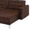 Beliani ABERDEEN - Corner sofa bed - Brown - Left side - 347 cm - Faux leather