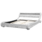 Beliani AVIGNON - Futon double bed LED - Silver - 180 x 200 cm - Velvet