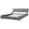Beliani AVIGNON - Double bed LED - Gray - 180 x 200 cm - Faux leather