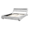 Beliani AVIGNON - Futon double bed LED - Silver - 140 x 200 cm - Velvet