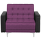 Beliani ABERDEEN - Chesterfield armchair - Purple - Polyester