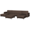 Beliani ABERDEEN - Sofa U-shaped ottoman - Brown - 5 persons - Polyester