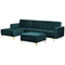 Beliani ABERDEEN - Corner sofa bed ottoman - Green - Right - 267 cm - Velvet