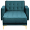 Beliani ABERDEEN - Chaise longue - Green - Symmetrical - Velvet