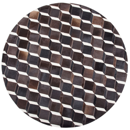 Beliani ALPKOY - Patchwork rug - Black - 140 cm - Cowhide leather