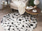 Beliani KIRKLAR - Patchwork rug - Beige - 140 cm - Cowhide leather