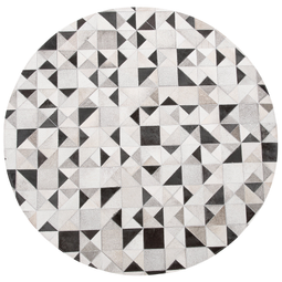 Beliani KIRKLAR - Patchwork rug - Beige - 140 cm - Cowhide leather