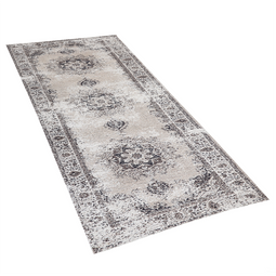 Beliani ALMUS - Short pile rug - Beige/Gray - 60 x 180 cm - Cotton