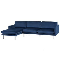 Beliani VINTERBRO - Corner sofa - Blue - Right side - 280 cm - Velvet