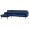Beliani VINTERBRO - Corner sofa - Blue - Right side - 280 cm - Velvet