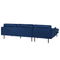 Beliani VINTERBRO - Corner sofa - Blue - Right side - 280 cm - Velvet