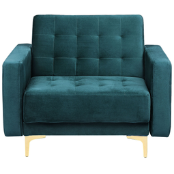 Beliani ABERDEEN - Chesterfield armchair - Green - Velvet