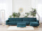 Beliani ABERDEEN - Corner sofa bed ottoman - Green - Left - 347 cm - Velvet
