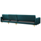 Beliani ABERDEEN - Corner sofa bed ottoman - Green - Left - 347 cm - Velvet
