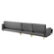 Beliani ABERDEEN - Corner sofa bed ottoman - Gray - Right - 347 cm - Velvet