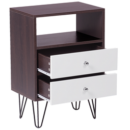 Beliani ARVIN L - Bedside table - Dark wood color - MDF