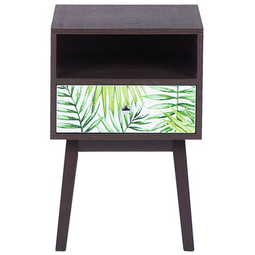 Beliani RODES - Bedside table - Dark wood color - MDF